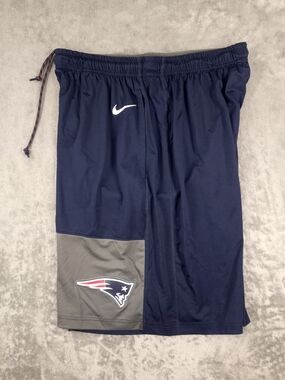 Nike Men's Navy and Gray Patriots Athletic Shorts Size XL